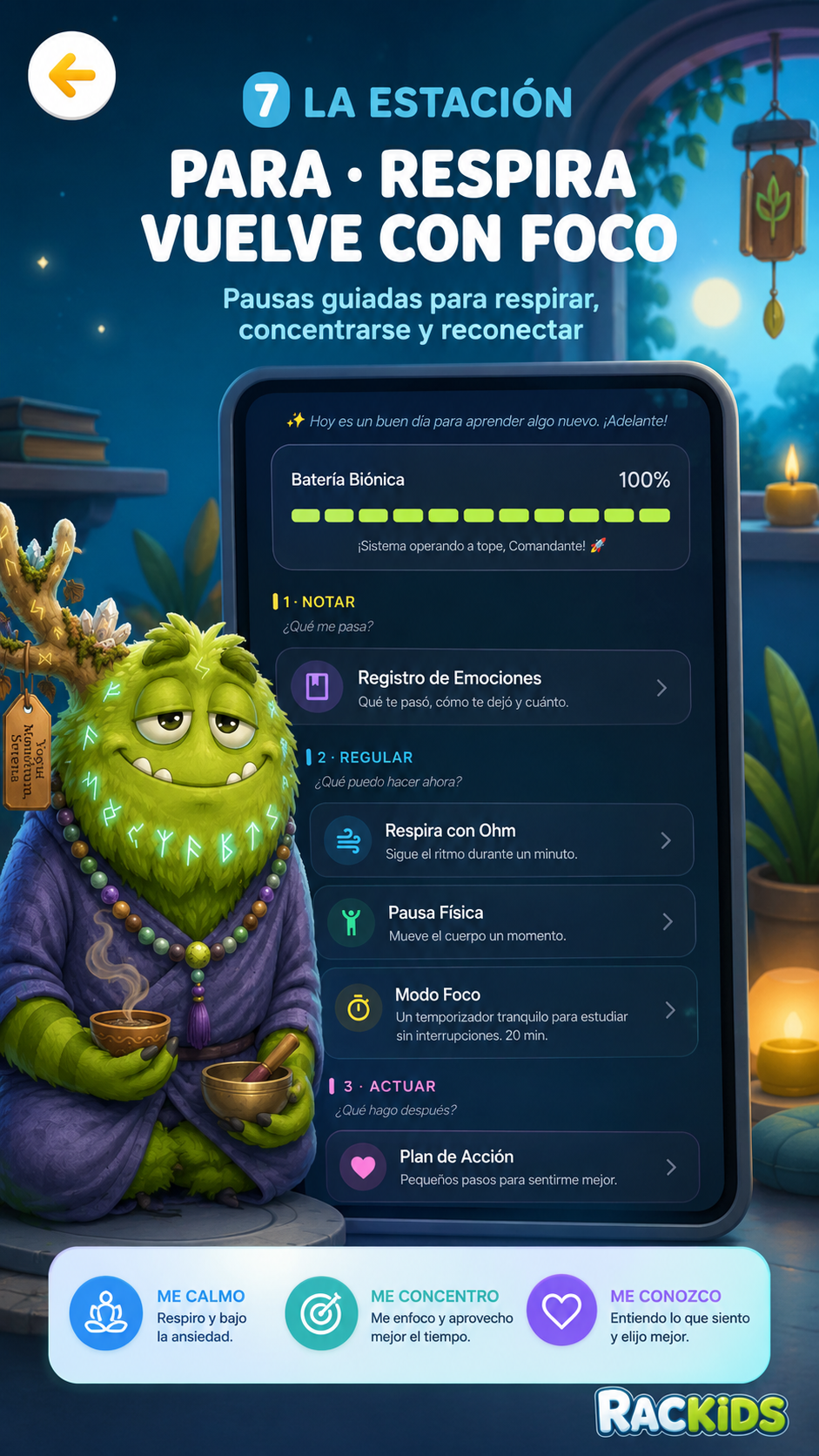 Estación de bienestar y concentración de Rackids